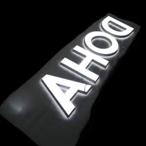 Custom 3D Acrylic LED Light Sign for Office Lobby Raised Letter Wall Logo Business Signboard Outdoor Illuminated