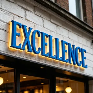 Custom 3D Backlit LED Channel Letters Blue Acrylic Illuminated Store Business Logo Sign Wall Mount Exterior Shop Signage