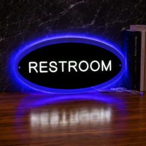 Custom 3D Backlit Round Acrylic Light Signage for Business Office with Outdoor Electronic Display and Logo Illumination Feature