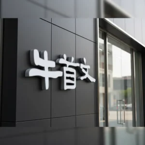 Custom 3D Business Logo LED Sign Board with Front Lit Gold Metal and Acrylic Letters for Storefronts Offices Schools