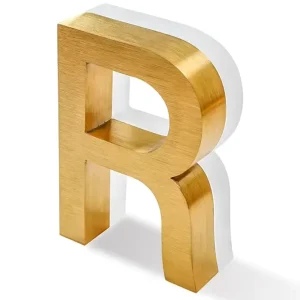Custom 3D Decorative Metal Alphabet LED Stainless Steel Gold Color Backlit Letter Sign
