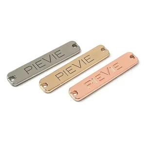 Custom 3D Embossed Self Adhesive Eco Friendly Metal Labels for High end Handbags and Clothing Garments with Engraving Brand Patch