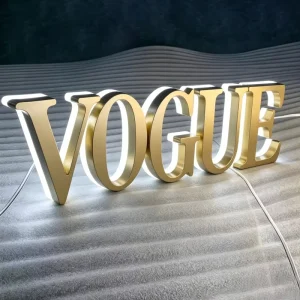 Custom 3D Gold Finished LED Backlit Channel Sign for Outdoor Storefront Building Business Logos Bar and Pub Storefronts