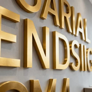 Custom 3D Gold Metal Illuminated Letter Logo Personalized Mini & Large Business Logo for Office Interior Wall Decoration