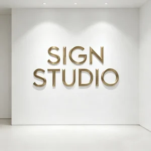 Custom 3D Gold Metal Letters Brushed Stainless Steel Logo Sign for Company Reception Wall Office Lobby