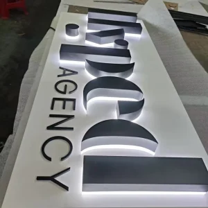 Custom 3D Indoor Outdoor Backlit Business Signage LED Light Source Wall Mounted Logo Office Channel Letter Sign Board