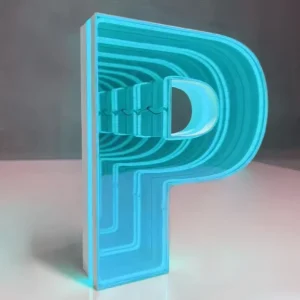 Custom 3D Infinity Abyss Logo Sign Black Metal White Front Lit Illuminated LED Channel Letters for Outdoor Office Decoration