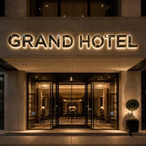 Custom 3D LED Backlit Metal Letters Sign for Hotel Storefront Outdoor Waterproof Illuminated Signage Indoor Advertising Sign