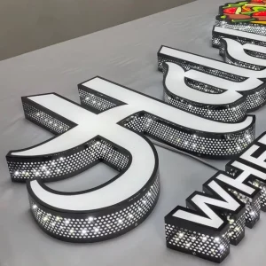 Custom 3D LED Front-Lit Sign Outdoor Business Advertising Illuminated Channel Letter Side Perforation Electronic Sign