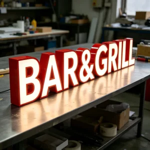 Custom 3D LED Frontlit Letter Signage Wall Mount Illuminated Logo Letters for Bar Grill Business Store
