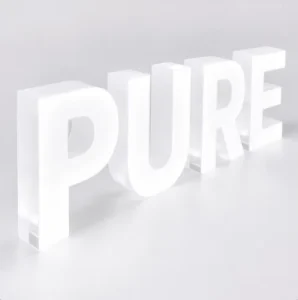 Custom 3D LED Luminous Acrylic Letters Pure White Mini Sign for Business Storefront Advertising Display Shop Name Wall Decor