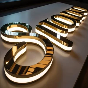 Custom 3D Led Metal Coating Light up Letters Sign Led Backlit Acrylic Stainless Steel Logo for Store Salon Hotel Building Use