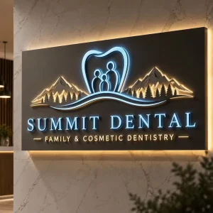 Custom 3D Logo LED Backlit Sign Gold Stainless Steel Illuminated Channel Letters For Office Interior Wall Branding