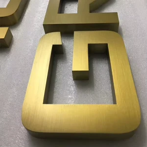 Custom 3D Logo Signage Stainless Steel with Golden Mirror Metal Letter for Company Business Name Sign