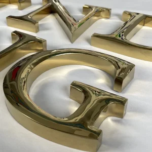 Custom 3D Logo Signage Stainless Steel with Golden Mirror Metal Letter for Company Business Name Sign