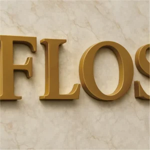 Custom 3D Logo Stainless Steel Signage Non Illuminated Gold Metal Letter Office Signs for Business