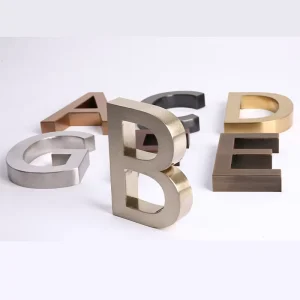 Custom 3D Metal Letter Advertising Non Illuminated Sign Bluetooth Connected App Control Wall Mounted Buildings Office Car