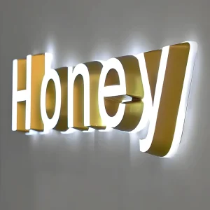 Custom 3D Mini Sign with LED Light Box Mini Letters Acrylic Metal Luminous Letters Sign for Commercial Frontstore