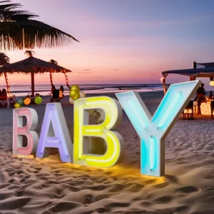 Custom 3D Neon Tube Letters and Numbers for Beach Party Decorations for Office Use