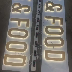 Custom 3D Outdoor LED Sign for Business Stainless Steel Backlit Illuminated Letter Sign for Advertising Decoration