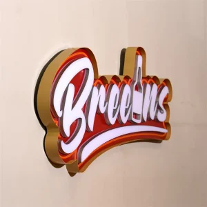Custom 3D Outdoor Stainless Steel Logo Letters Sign Neon LED Strip Lights American Style Advertising 4ft Shops Buildings Offices