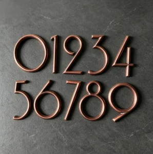 Custom 3D Raised Embossed Metal Letters Brass Aluminum Alloy House Numbers Outdoor Address Door Plaque