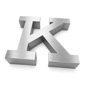 Custom 3D Silver Metal Letters Professional Brushed Stainless Steel Sign For Office Reception Wall Identity Logo