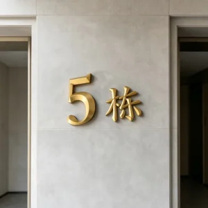 Custom 3D Solid Brass Aluminum Letters Numerals Weatherproof Durable Outdoor Application for Building and Office Decor