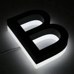 Custom 3D Stainless Steel Hotel Backlit Company Design LED Letter Sign with 2700K Soft Warm White Light