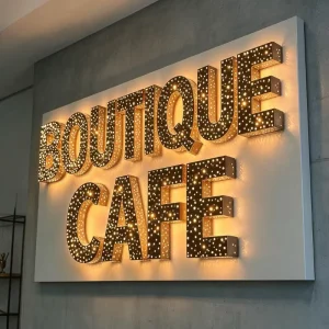 Custom 3D Starry Sky Perforated LED Sign for Cafe, Laser Cut Starlight Coffee Shop Letters, Modern Luminous Logo for Wall Decor