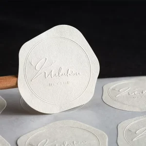 Custom 3d Logo Matte Texture Paper Color Printing Embossed Sticker Label Self adhesive Packaging Stickers