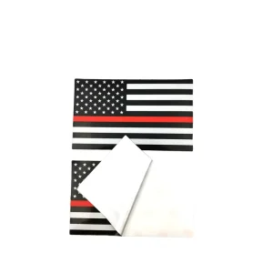 Custom 5X3 Inches Red Line American US Flag Reflective Sticker