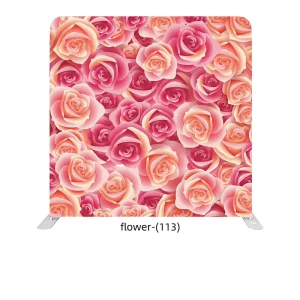 Custom 8*8 Double Sided Flower Wall Tension Fabric Backdrop Stand Photo Booth Backdrop Pillow case Banner with Aluminum Frame