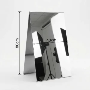 Custom A Frame Sign Double-Sided Mirror Silver Sidewalk Signboard Outdoor Street Advertising Board