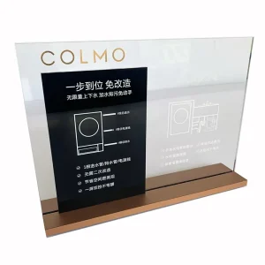 Custom A3 A4 A5 Sign Acrylic Table Tent Stand Display Sign Wooden Holder Double Sided Table Menu Holder