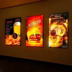 Custom A4 A3 A2 A1 LED Poster Frame Menu Board Slim Advertising Light Boxes