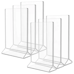 Custom A4 A5 A6 Acrylic Table Stand Clear Acrylic Table Sign Menu Card Holder Desktop Acrylic Promotional Page Display Stand