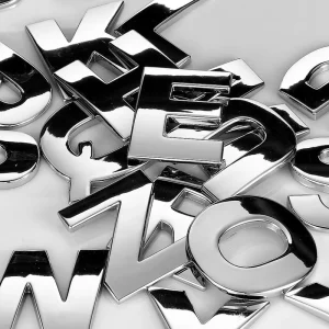 Custom ABS Plastic Silver Car Bonnet Letters Sticker Self-Adhesive Three-Dimensional Letters for Cars