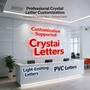 Custom Acrylic Crystal Letter Sign LED Backlit 3D Logo Sign