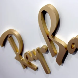 Custom Acrylic Laser Cut Letters Commercial Logo Sign Gold Acrylic PVC Reception Letters Sign