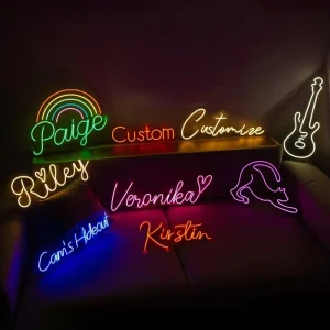 Custom Acrylic Luminous Led Lighting Neon Sign for Home Bedroom Wedding Party Mall Hotel Bar Theme Park Birthday Decoration