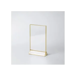 Custom Acrylic Sign Stand With Gold Border for Table Desk Sign Display Acrylic Sign With Gold for Wedding Party