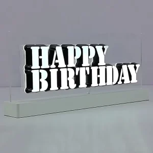 Custom Acrylic Sign for Table Happy Birthday Led Sign Banner Neon Sign Decorative Letters with Light Free Stand for Business