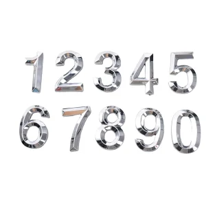 Custom Adhesive 3D ABS Chrome Car Number Letters Emblem For Indonesia Make Car Plate License