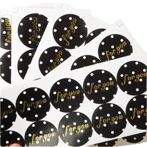 Custom Adhesive Paper Stickers 500 Pcs Self Adhesive Thank You Gift for Shopping Shape Local Design Surface Finishing Stamping