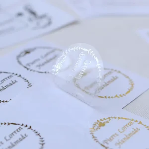 Custom Adhesive Sticker PVC Vinyl Label Transparent Golden Logo Personalized Transparent Packaging Label for Promotion Grocery