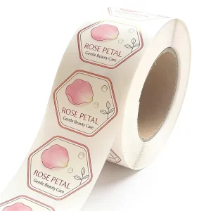 Custom Adhesive Sticker Printing Label Printing Machine Roll Sticker Packing Labels Cosmetic Label