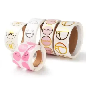 Custom Adhesive UV Emboss Label Gold Silver Foil Stamping Anti-Tear Anti-Scratch Waterproof Durable Sticker for Candles