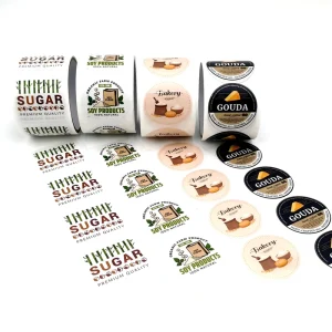 Custom Adhesive Waterproof Packaging Cosmetic Personalised Round Roll Printed logo Bottle Labels Stickers