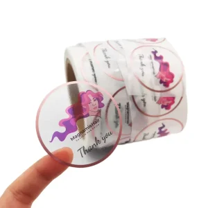 Custom Adhesive White Vinyl LOGO Clear Waterproof Sticker Transparent Label for Bottle Packaging Labels